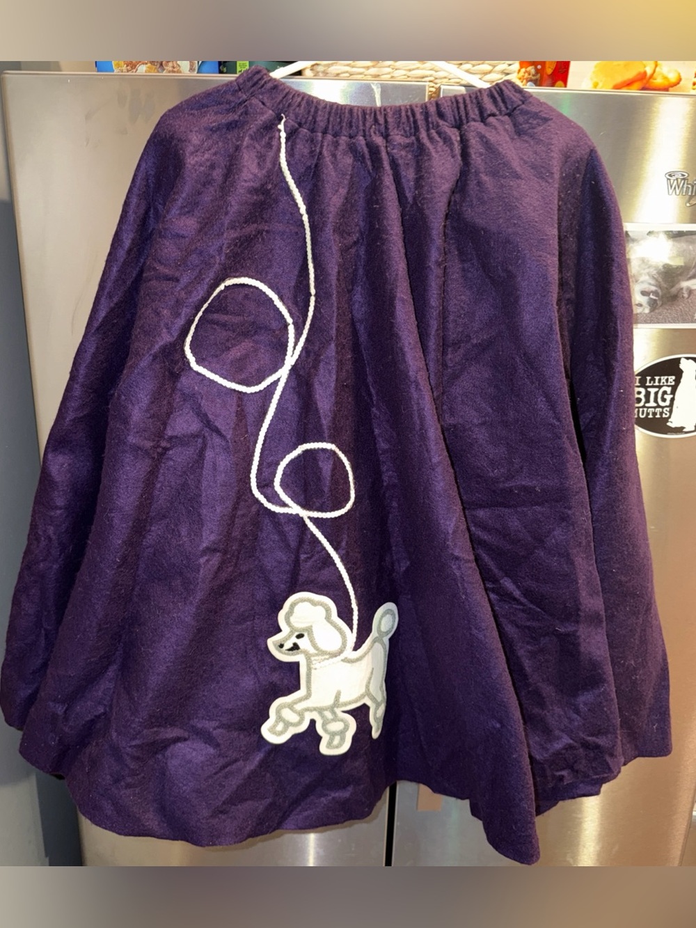 Purple FELT White Poodle Dog SKIRT Retro 50s Costume Sock Hop Women  24-29”Waist
